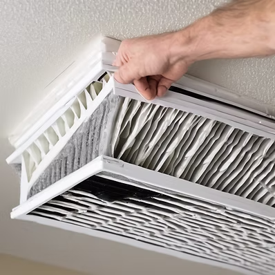 Replacing a high-efficiency air filter