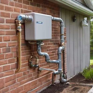 Exterior water service and supply line installation