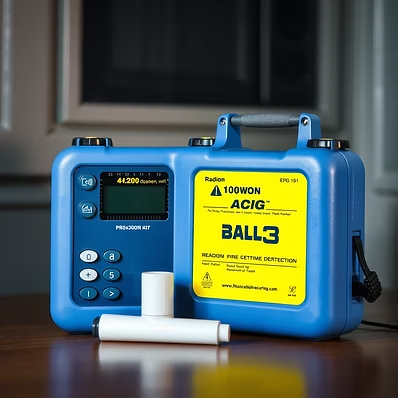 Continuous radon monitoring device on site